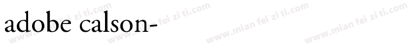 adobe calson字体转换